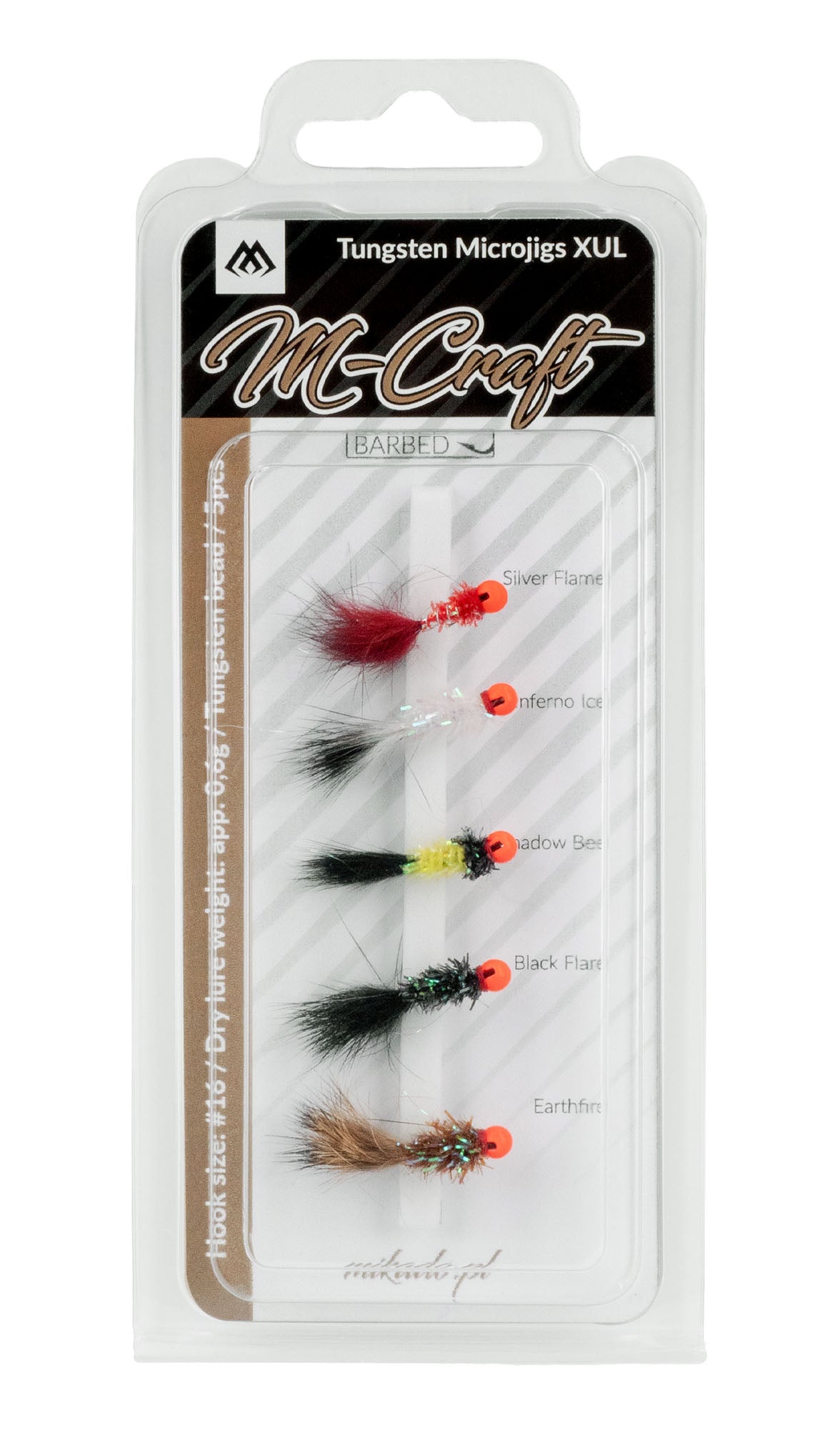 Mikado Set - M-Craft Tungsten Microjigs - Xul / #16 / 0.6g - Barbed - 1 set.