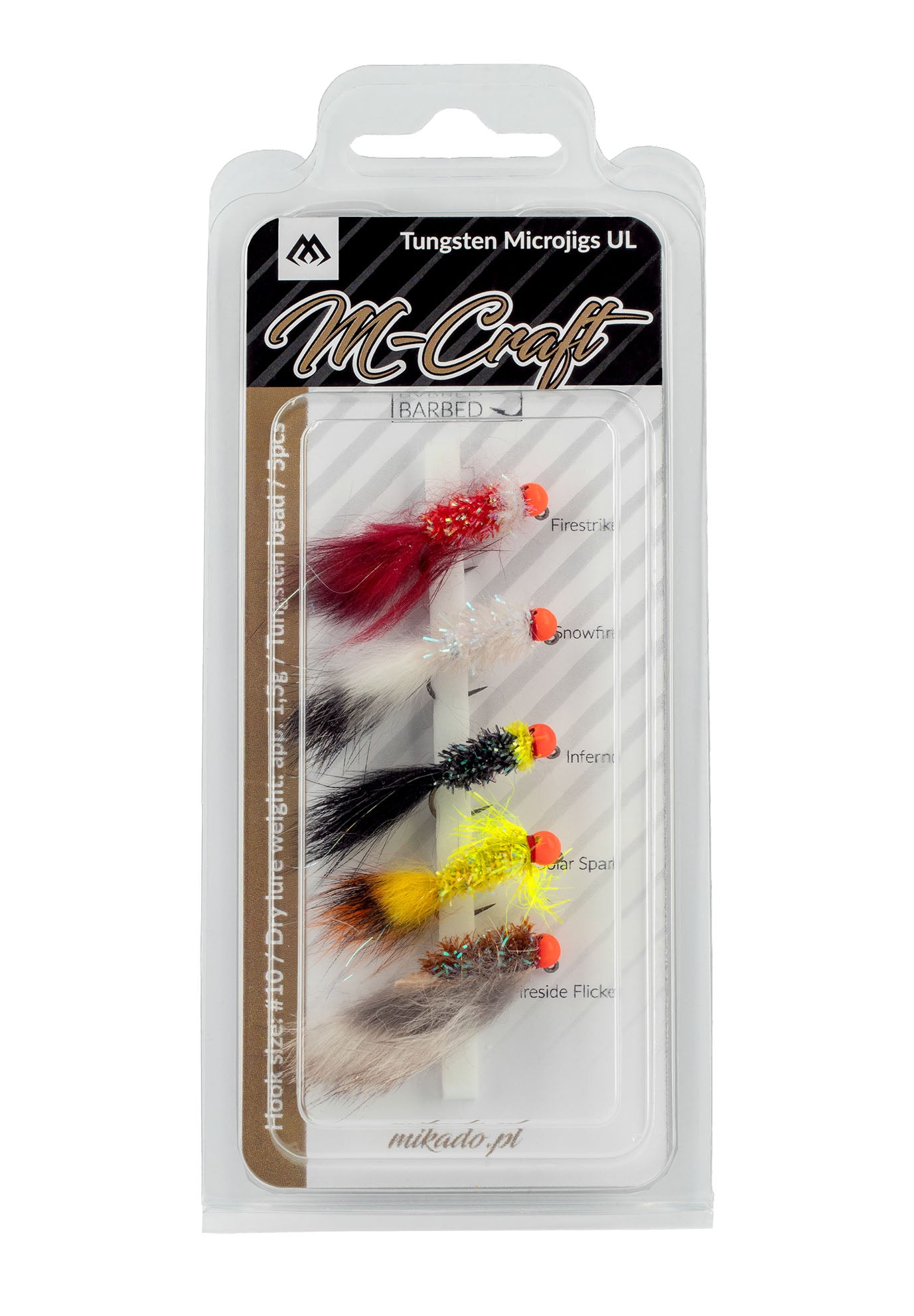 Mikado Set - M-Craft Tungsten Microjigs - Ul / #10 / 1.5g - Barbed - 1 set.