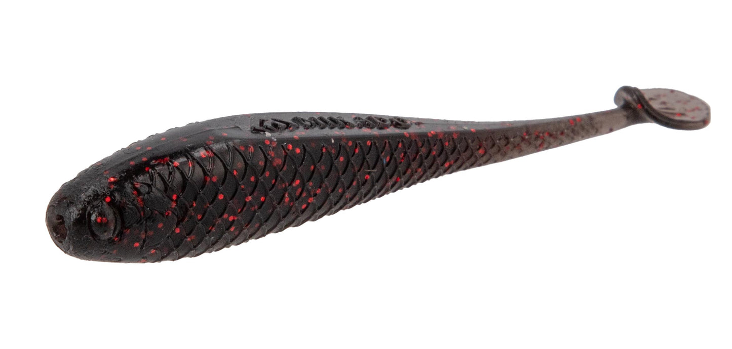 Mikado Köder - M-Craft Baby Shad 75mm / Motoroil Fire - 5 Stk.