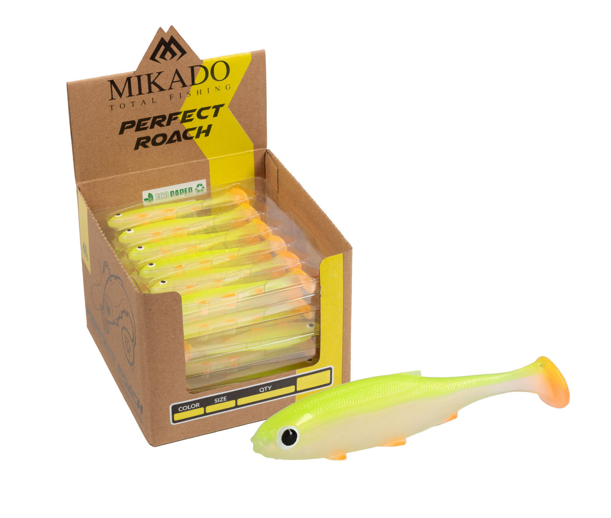Mikado Köder - Perfect Roach 8.5cm/LIME Back  - Bulk - 36 Stk.
