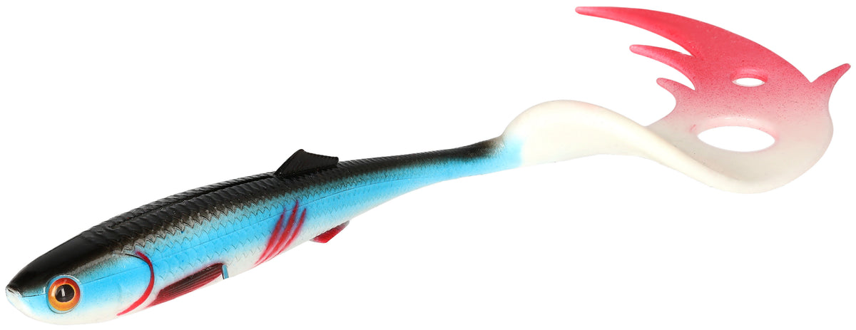 Mikado Köder - Sicario Pike Tail 10.5cm/BLEEDING Blue - 4 Stk.