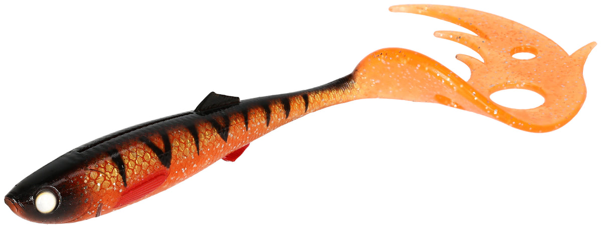 Mikado Köder - Sicario Pike Tail 10.5cm/Orange Perch - 4 Stk.