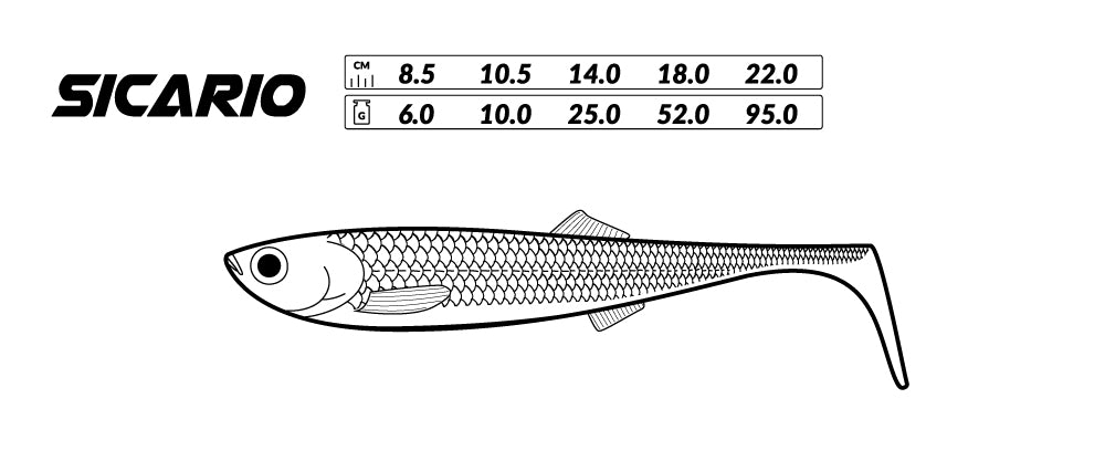 Mikado Köder - Sicario 10.5cm/BLOODY Perch - 5 Stk.