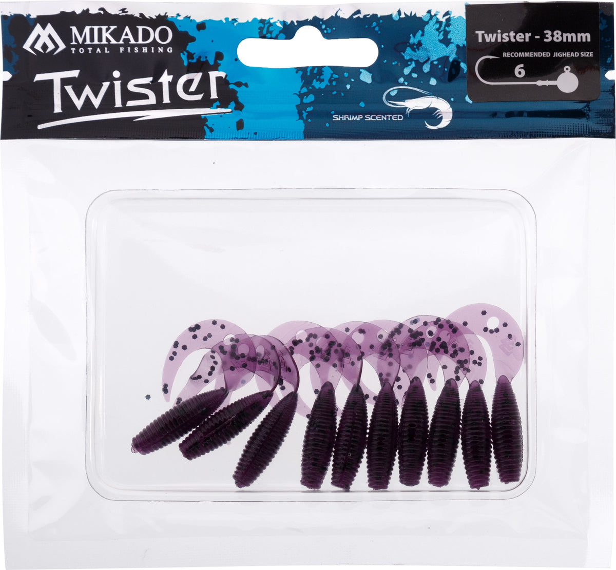 Mikado Köder - Twister 38mm/ Grape - 10 Stk.