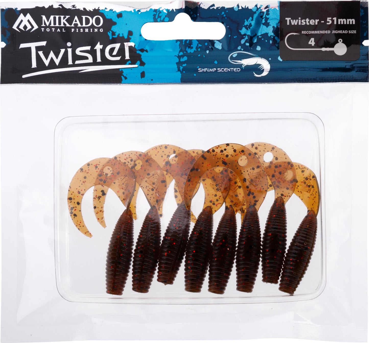 Mikado Köder - Twister 51mm/ Brown Pumpkin - 8 Stk.
