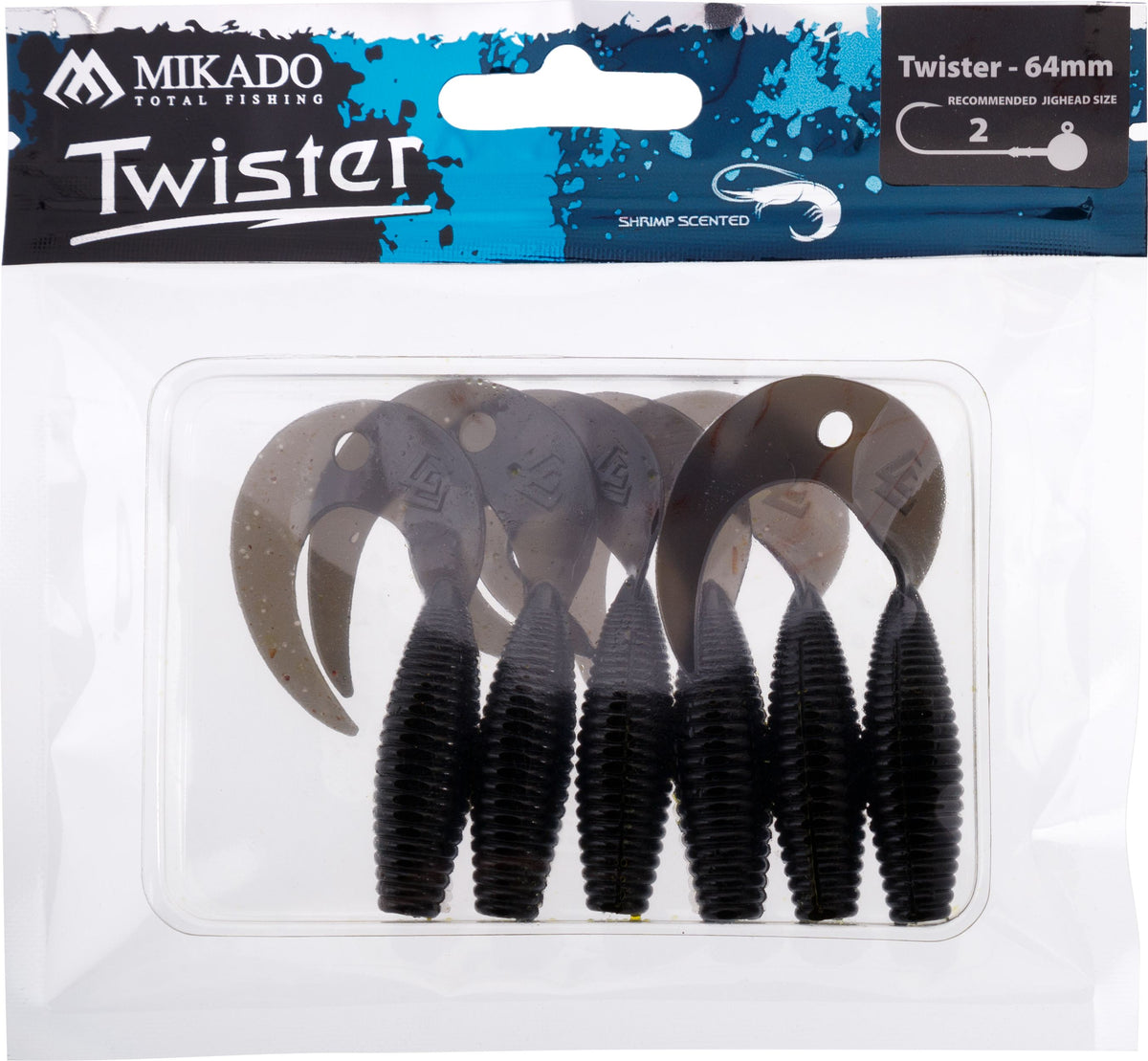 Mikado Köder - Twister 64mm/ Black - 6 Stk.