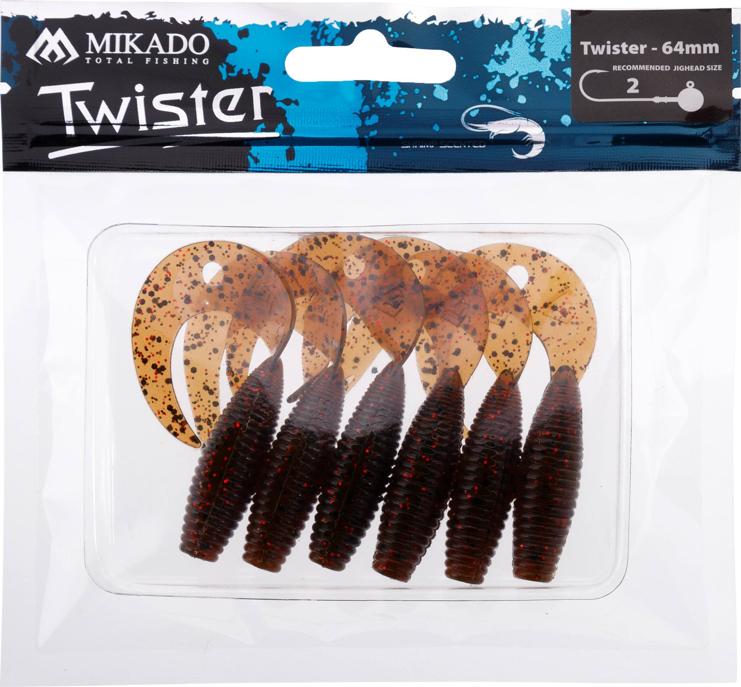 Mikado Köder - Twister 64mm/ Brown Pumpkin - 6 Stk.