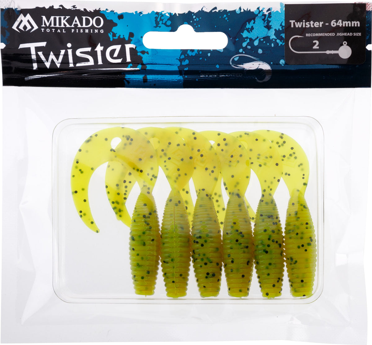 Mikado Köder - Twister 64mm/ Chartreuse Pepper - 6 Stk.