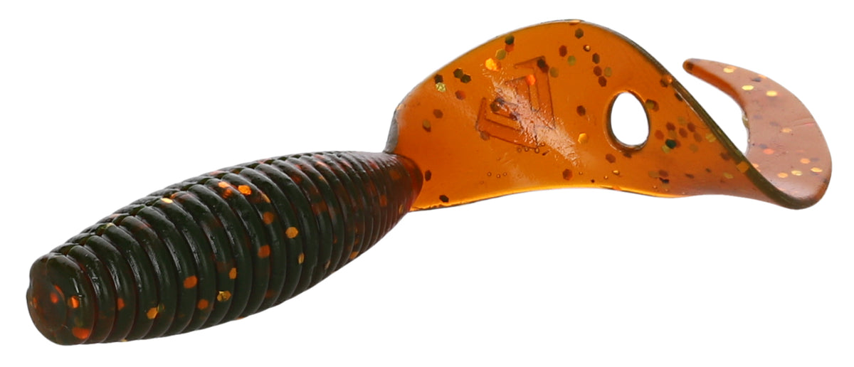 Mikado Köder - Twister 64mm/ Motoroil Gold - 6 Stk.