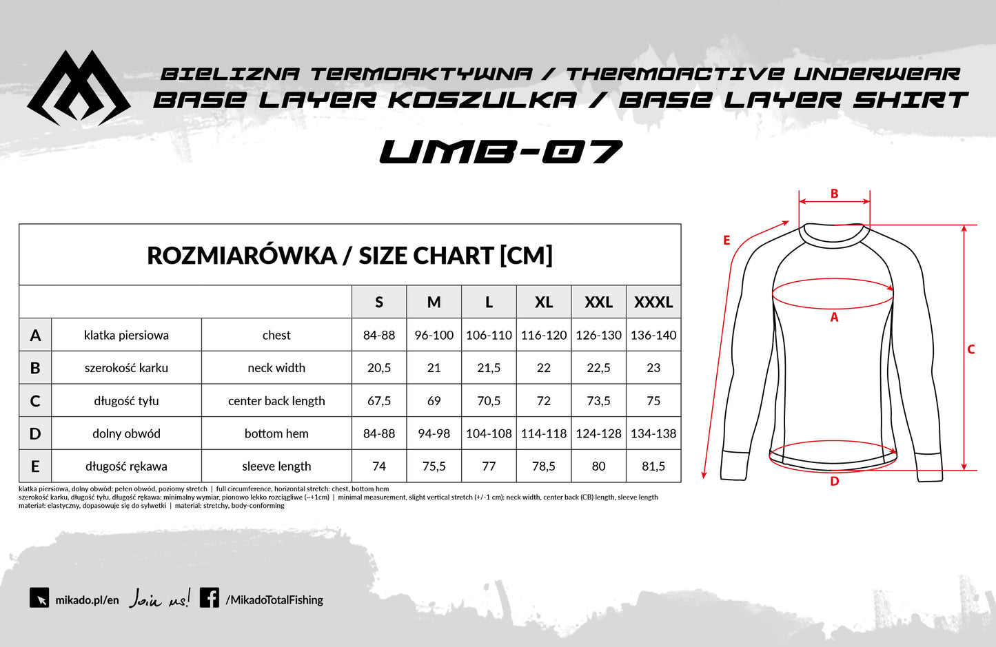 Mikado Thermoaktive Unterwäsche - Base Layer Shirt - Größe M - 1 Stk.