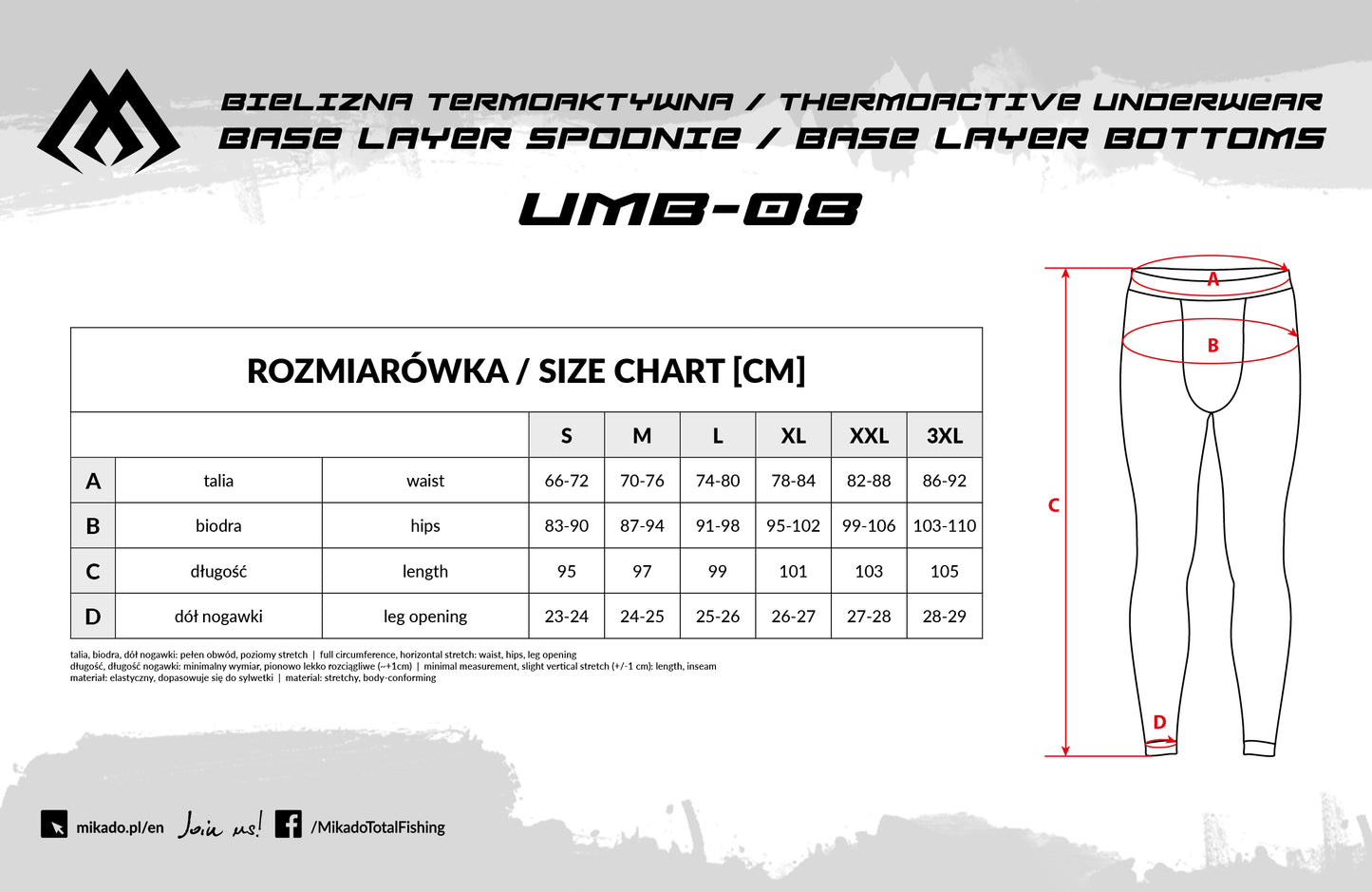 Mikado Thermoaktive Unterwäsche - Base Layer Hose - Größe 3XL - 1 Stk.