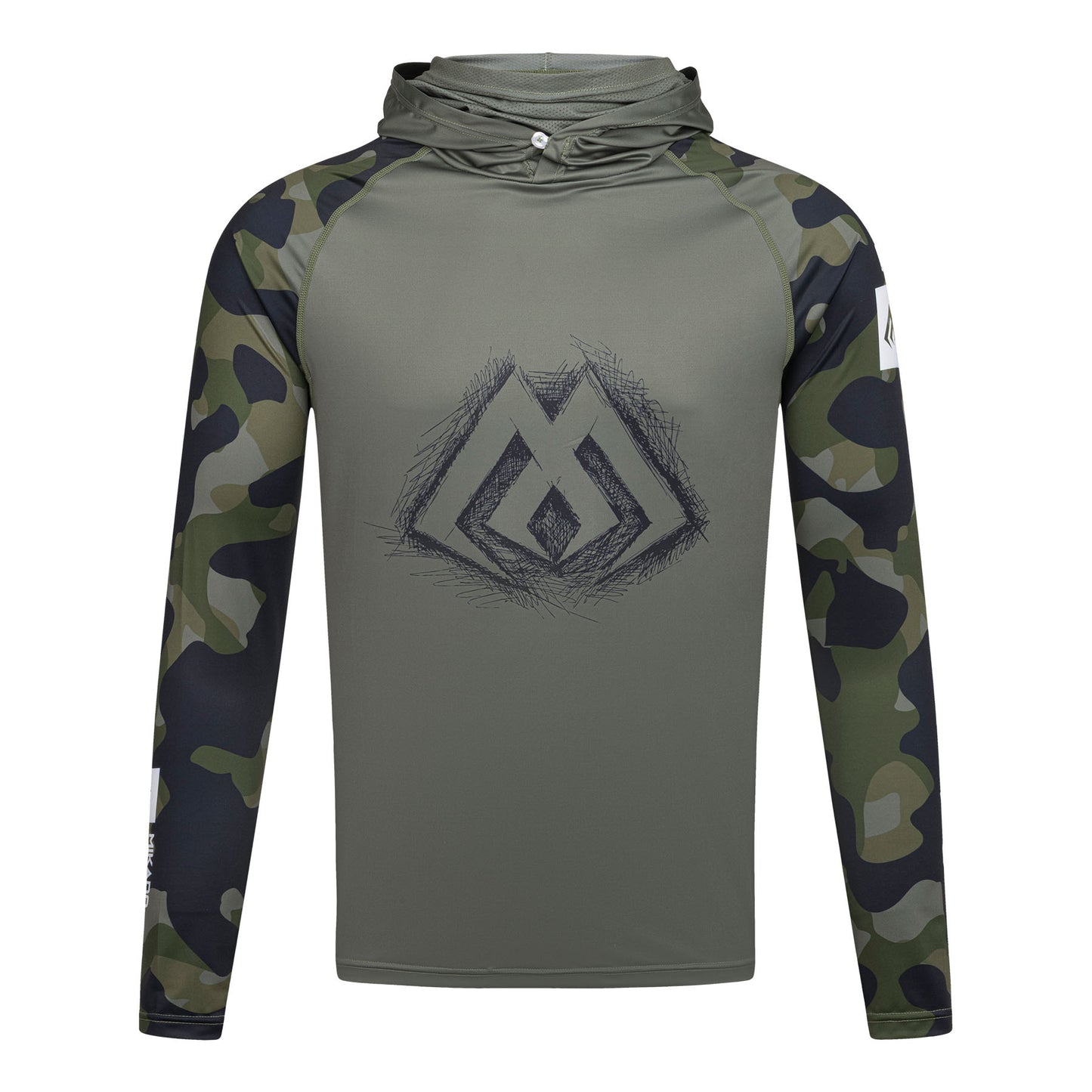 Mikado Longsleeve - Hoodie Mit Gesichtsschutz - Mit Upf-Filter - Green Camo - Größe Xl - 1 Stk.