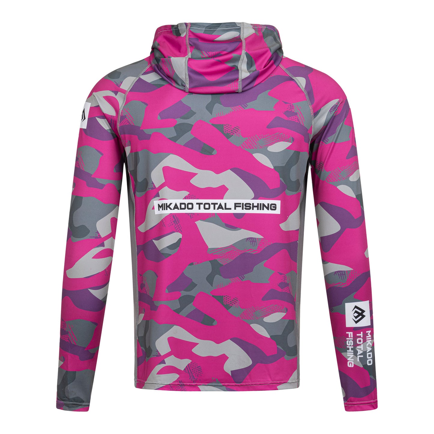 Mikado Damen Longsleeve - Hoodie Mit Gesichtsschutz - Mit Upf-Filter - Lady Camo - Größe M - 1 Stk.