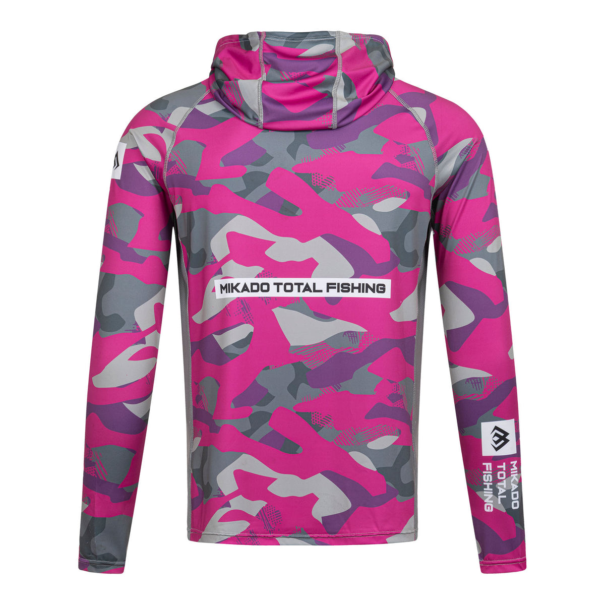 Mikado Damen Longsleeve - Hoodie Mit Gesichtsschutz - Mit Upf-Filter - Lady Camo - Größe Xl - 1 Stk.