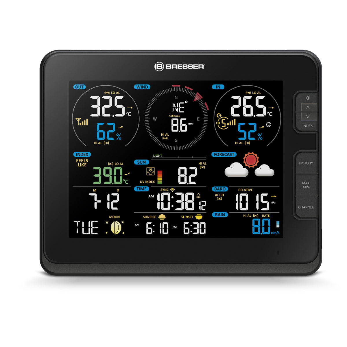 BRESSER Profi WLAN-Wetterstation 7-in-1 mit Lichtintensität- und UV-Messung