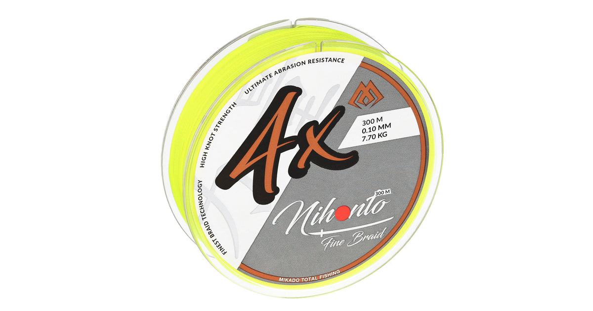 Mikado Geflochtene Schnüre - Nihonto Fine Braid - 0.45mm/37.4kg/300m - Fluo Gelb - 1 Spule
