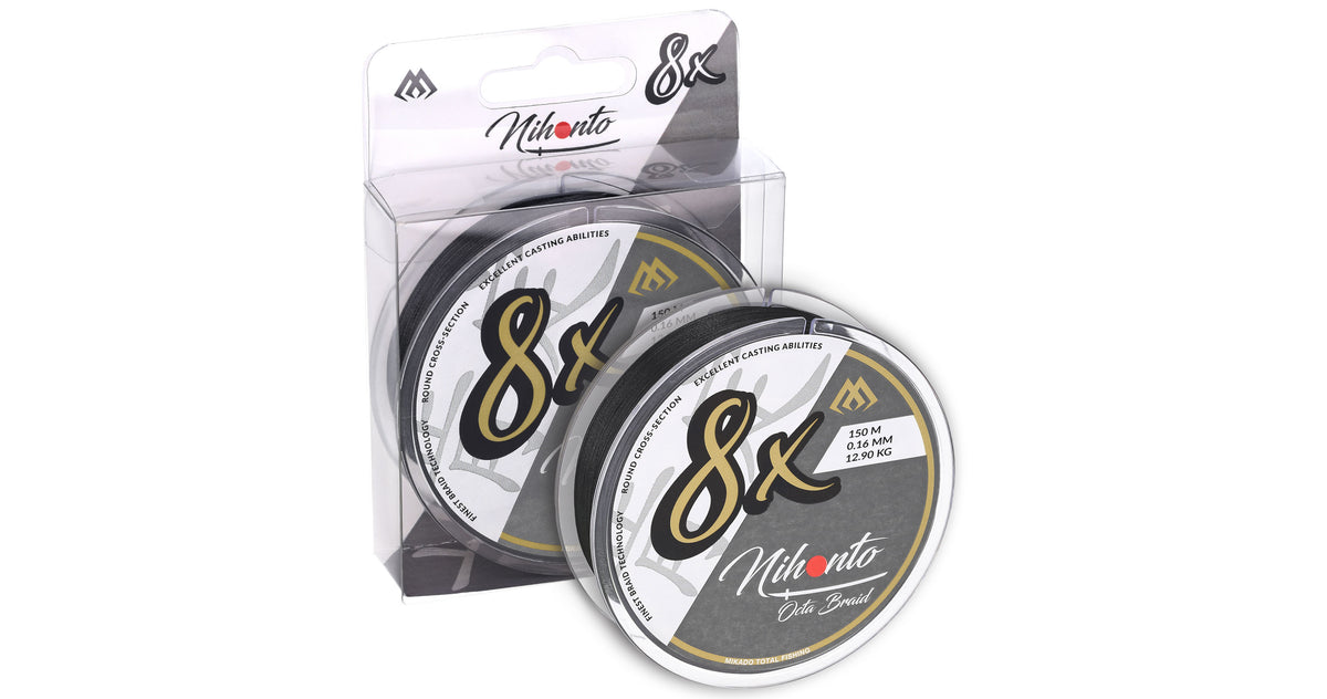 Mikado Geflochtene Schnüre - Nihonto Octa Braid - 0.26mm/22.6kg/10m - Schwarz - 1 Spule