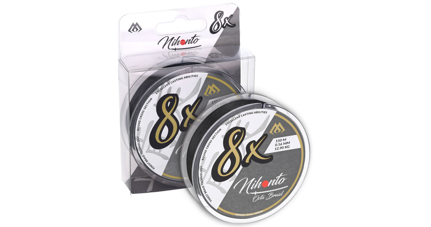 Mikado Geflochtene Schnüre - Nihonto Octa Braid - 0.30mm/29.9kg/150m - Schwarz - 1 Spule