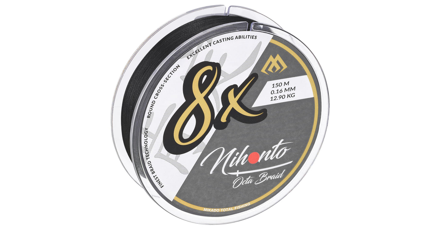 Mikado Geflochtene Schnüre - Nihonto Octa Braid - 0.14mm/10.15kg/10m - Schwarz - 1 Spule