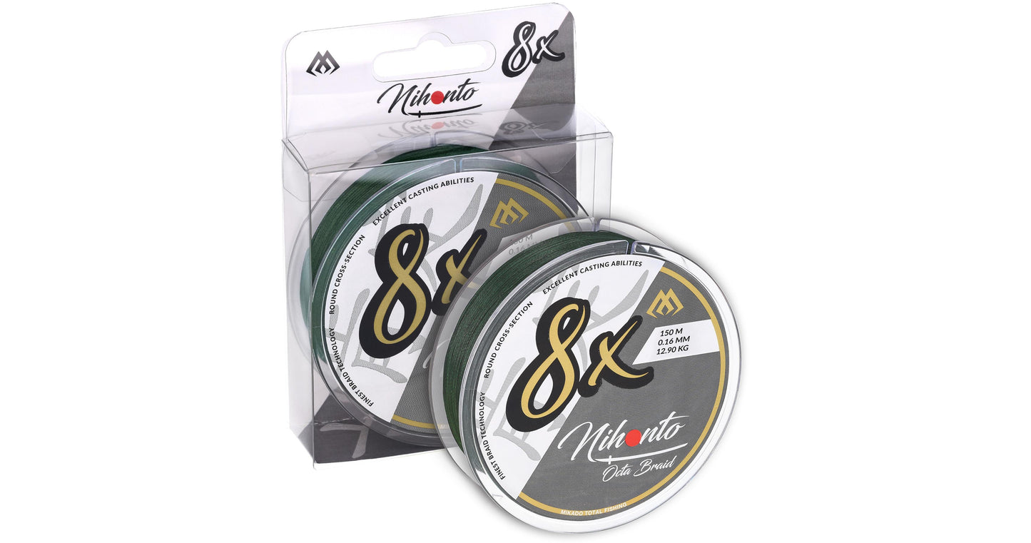 Mikado Geflochtene Schnüre - Nihonto Octa Braid - 0.16mm/12.9kg/10m - Grün - 1 Spule