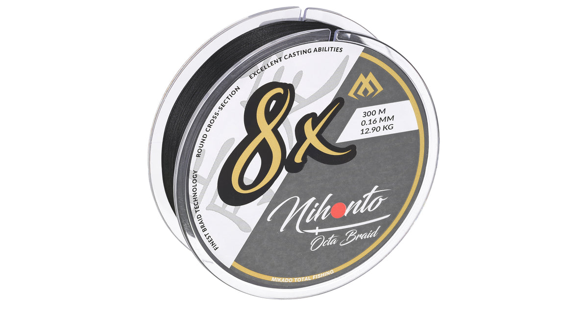 Mikado Geflochtene Schnüre - Nihonto Octa Braid - 0.12mm/8.9kg/300m - Schwarz - 1 Spule