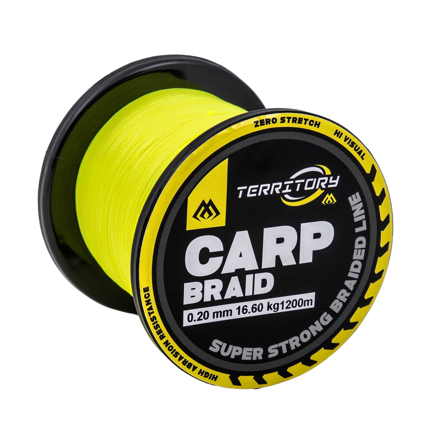 Mikado Geflochtene Schnüre - Territory Carp Braid - 0.14mm/9.70kg/1200m - Fluo Yellow - 1 Stk.