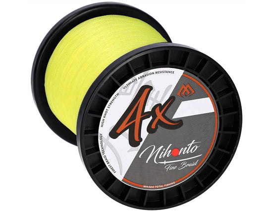 Mikado Geflochtene Schnüre - Nihonto Fine Braid - 0.40mm/34.9kg/900m - Fluo Gelb - 1 Spule