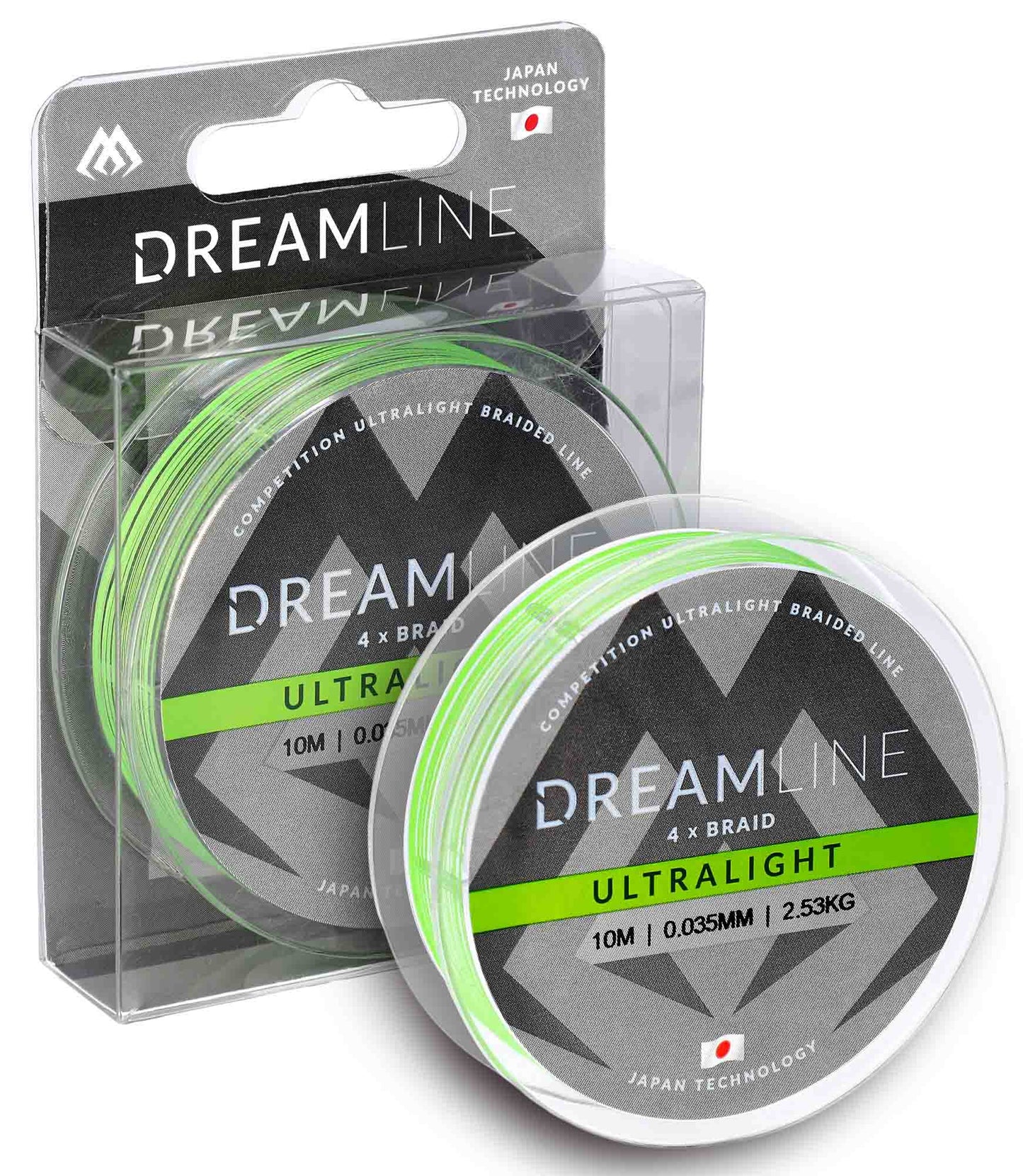 Mikado Geflochtene Schnüre - Dreamline Ultralight - 0.035mm/2.53kg/10m - Fluo Grün - 1 Spule