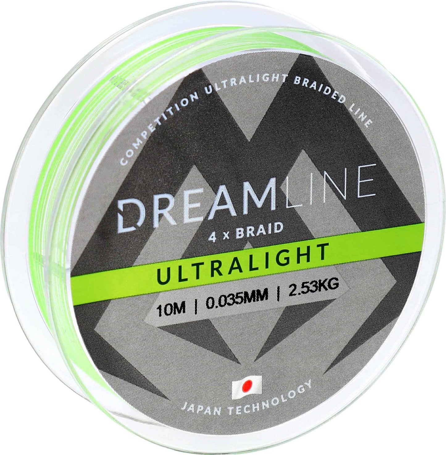 Mikado Geflochtene Schnüre - Dreamline Ultralight - 0.058mm/4.43kg/10m - Fluo Grün - 1 Spule