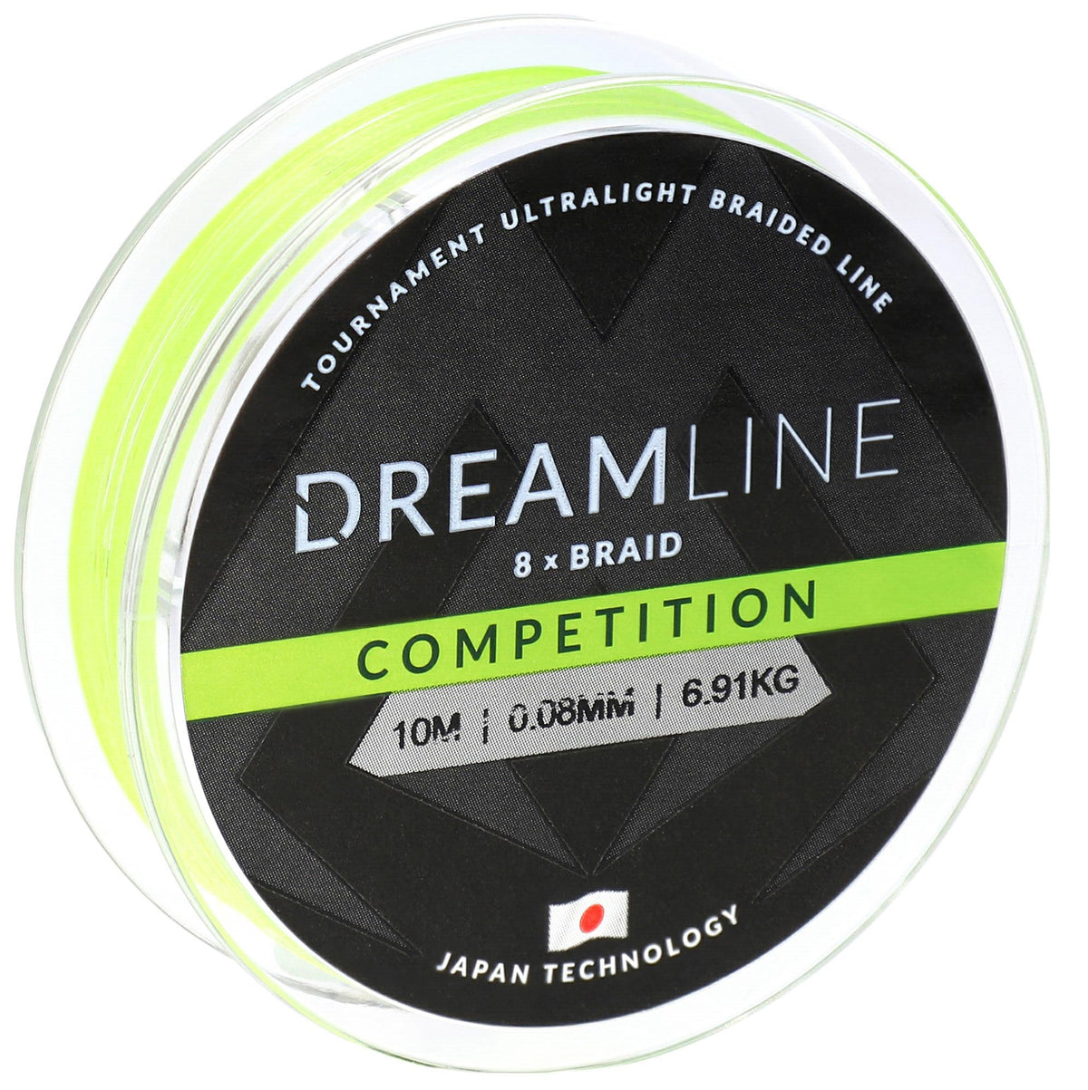 Mikado Geflochtene Schnüre - Dreamline Competition - 0.16mm/15.54kg/10m - Fluo Grün - 1 Spule