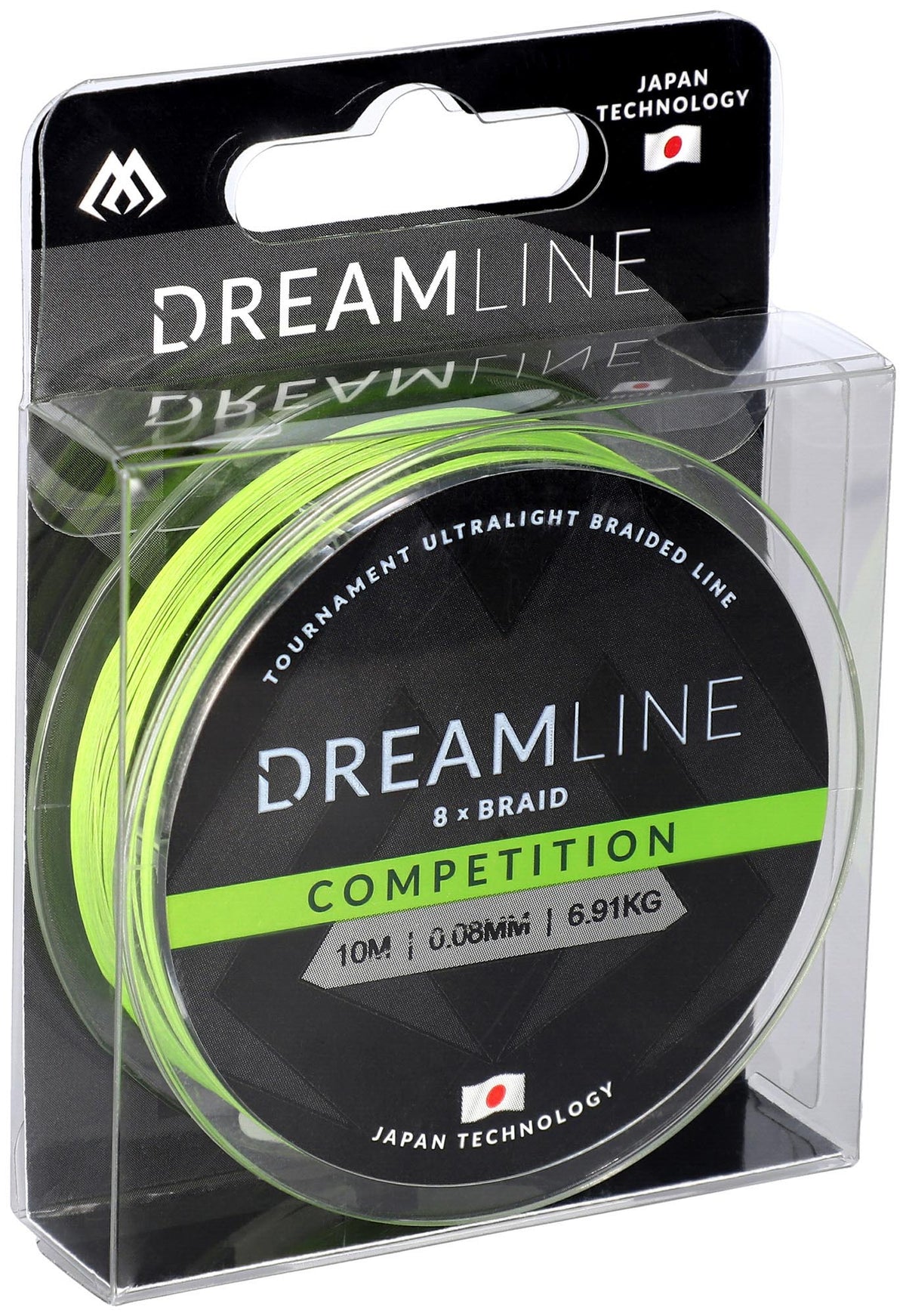 Mikado Geflochtene Schnüre - Dreamline Competition - 0.18mm/18.32kg/10m - Fluo Grün - 1 Spule