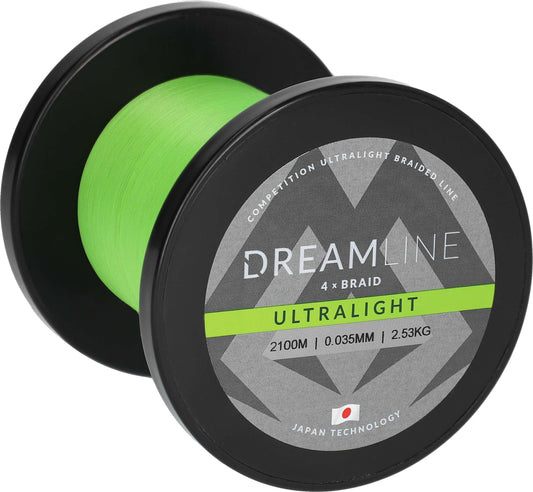 Mikado Geflochtene Schnüre - Dreamline Ultralight - 0.047mm/3.87kg/2100m - Fluo Grün - 1 Spule
