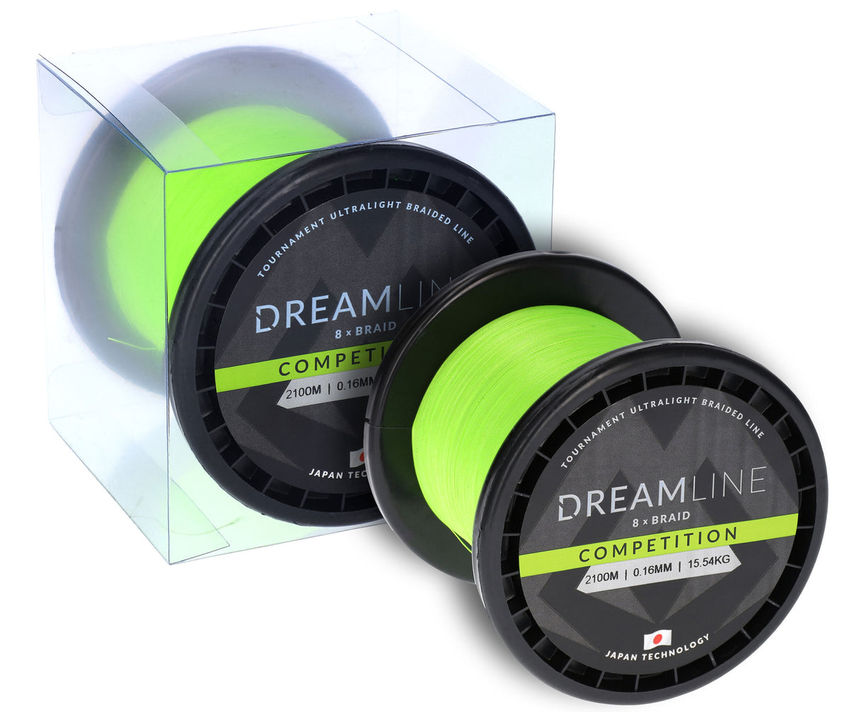 Mikado Geflochtene Schnüre - Dreamline Competition - 0.10mm/8.73kg/2100m - Fluo Grün - 1 Spule