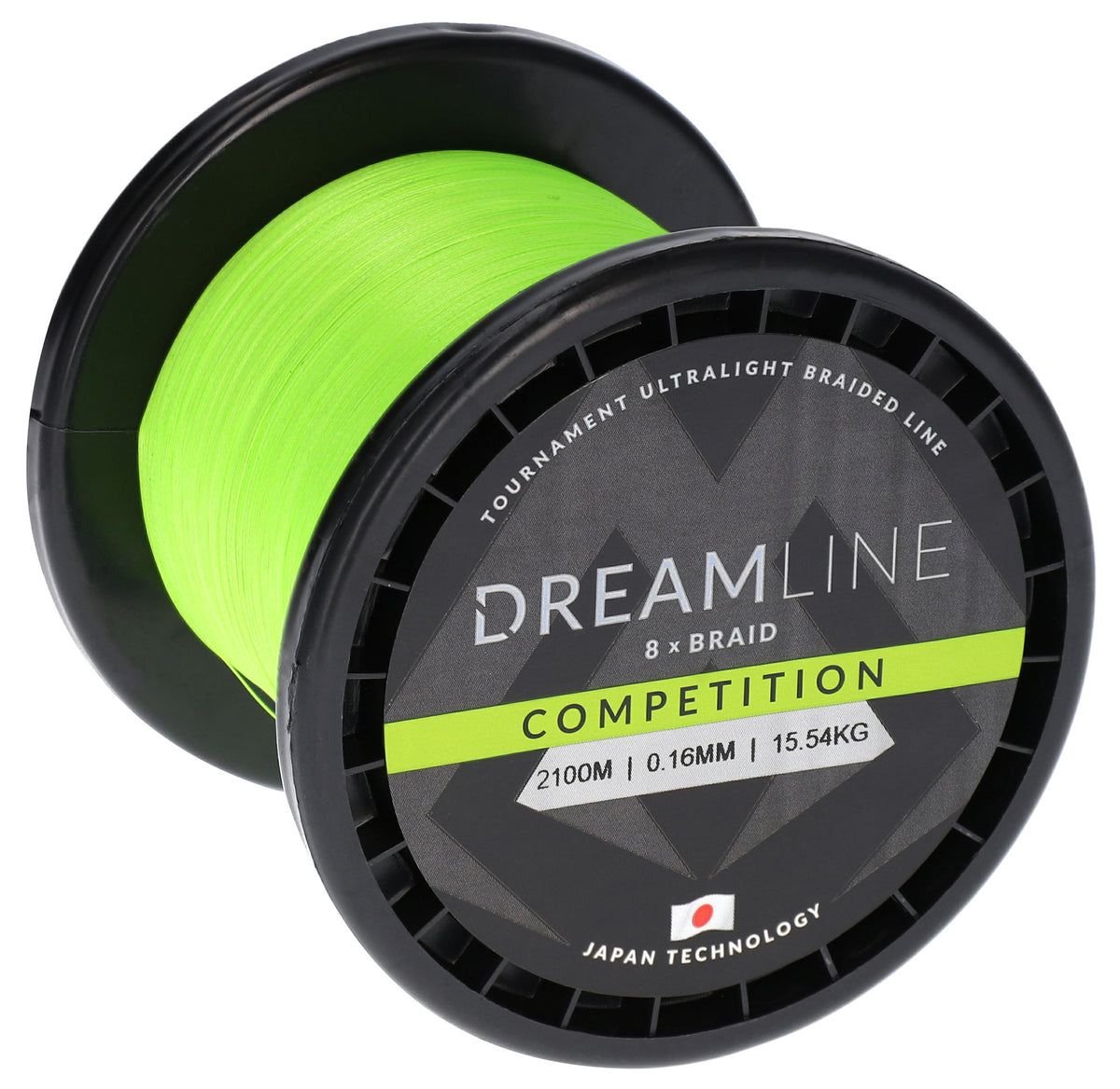 Mikado Geflochtene Schnüre - Dreamline Competition - 0.08mm/6.91kg/2100m - Fluo Grün - 1 Spule