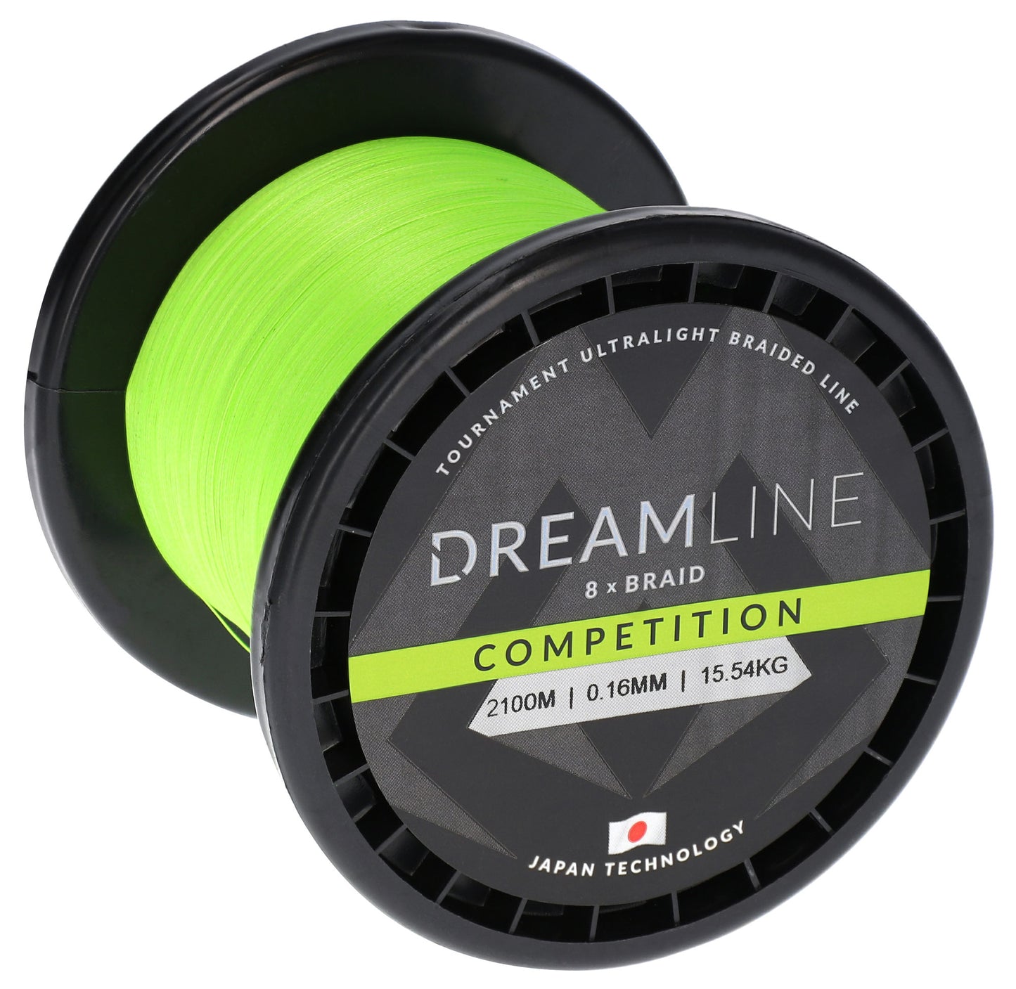 Mikado Geflochtene Schnüre - Dreamline Competition - 0.23mm/23.61kg/2100m - Fluo Grün - 1 Spule