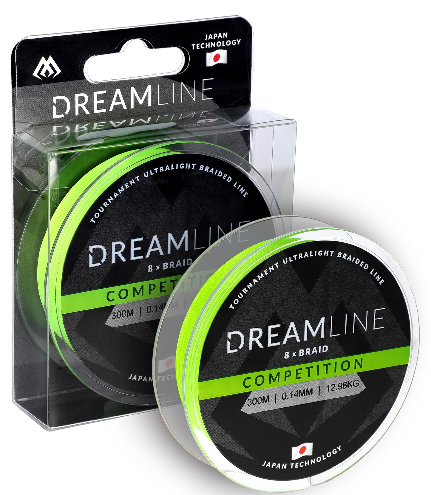 Mikado Geflochtene Schnüre - Dreamline Competition - 0.16mm/15.54kg/300m - Fluo Grün - 1 Spule