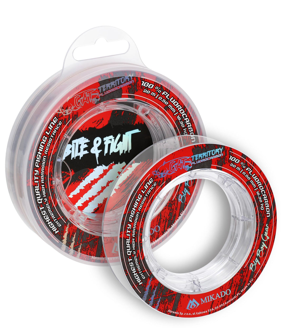 Mikado Schnur - Fluorocarbon Cat Territory - 0.70mm/30.20kg/20m - 1 Spule
