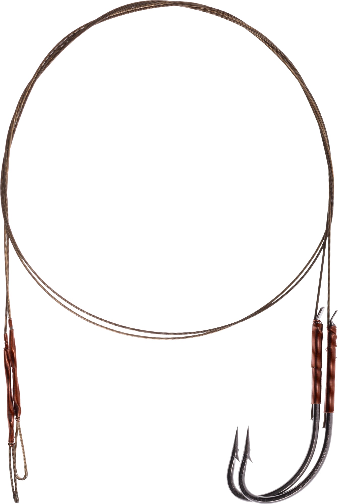 Mikado Stahl-Leader - Mit Wirbel Und Haken 30cm/10kg - Braun - 2 Stk.