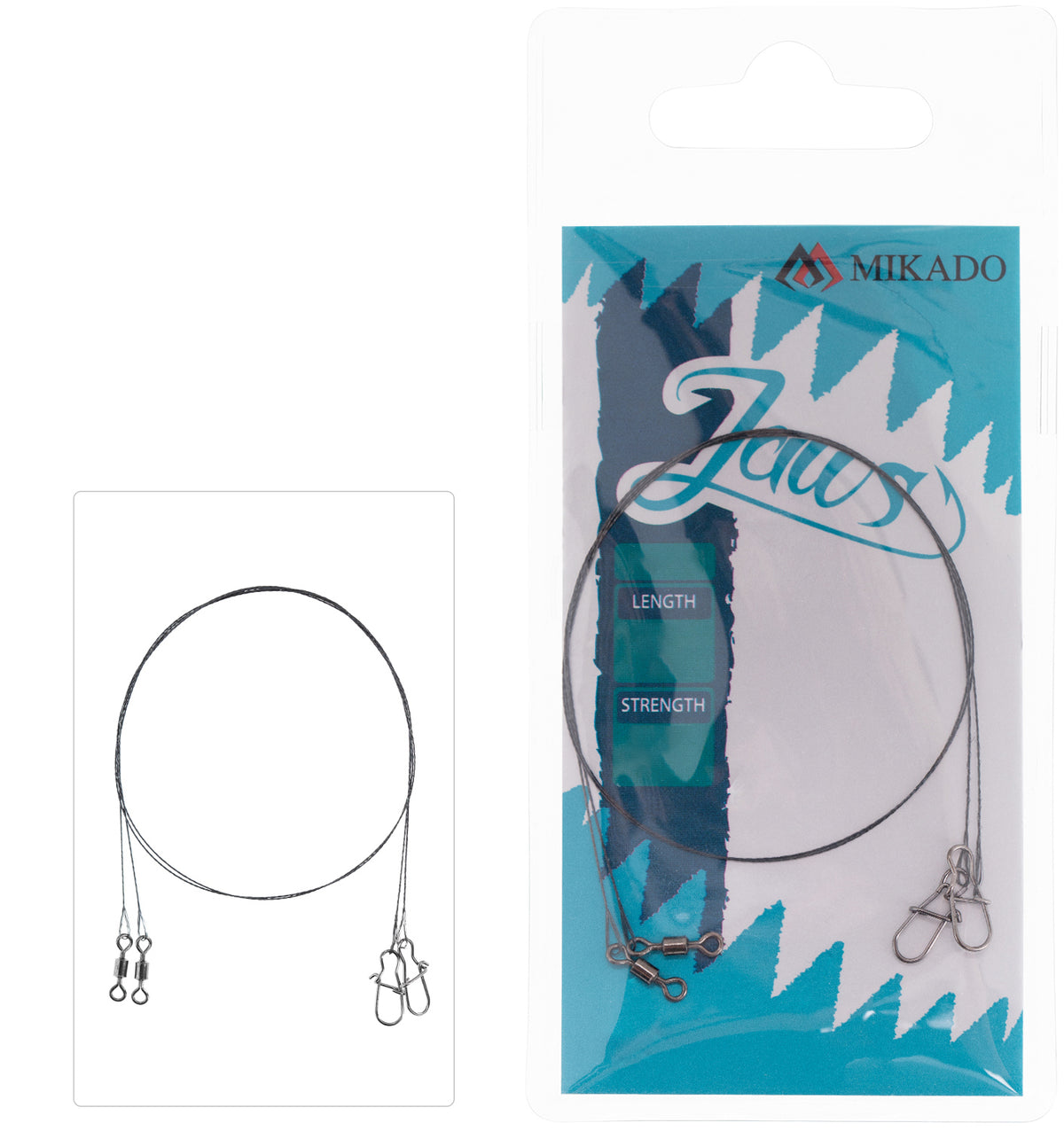 Mikado Tungsten-Leader - Jaws-Light - 25cm/10kg - 2 Stk.