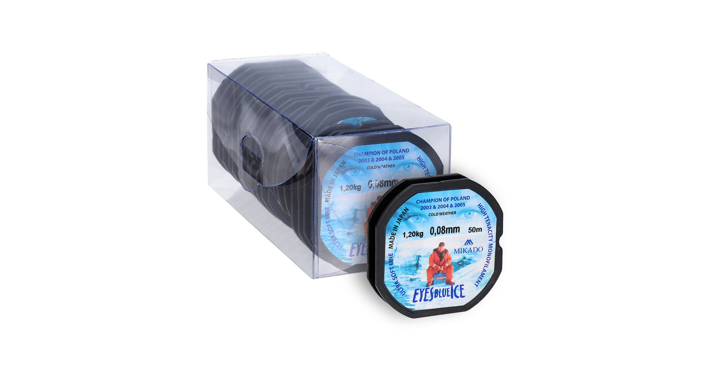 Mikado Schnur - Eyes Blue Ice - 0.10mm/1.80kg/50m - 10 Spulen