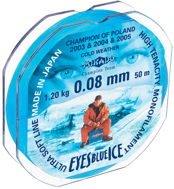Mikado Schnur - Eyes Blue Ice - 0.16mm/3.80kg/25m - 10 Spulen