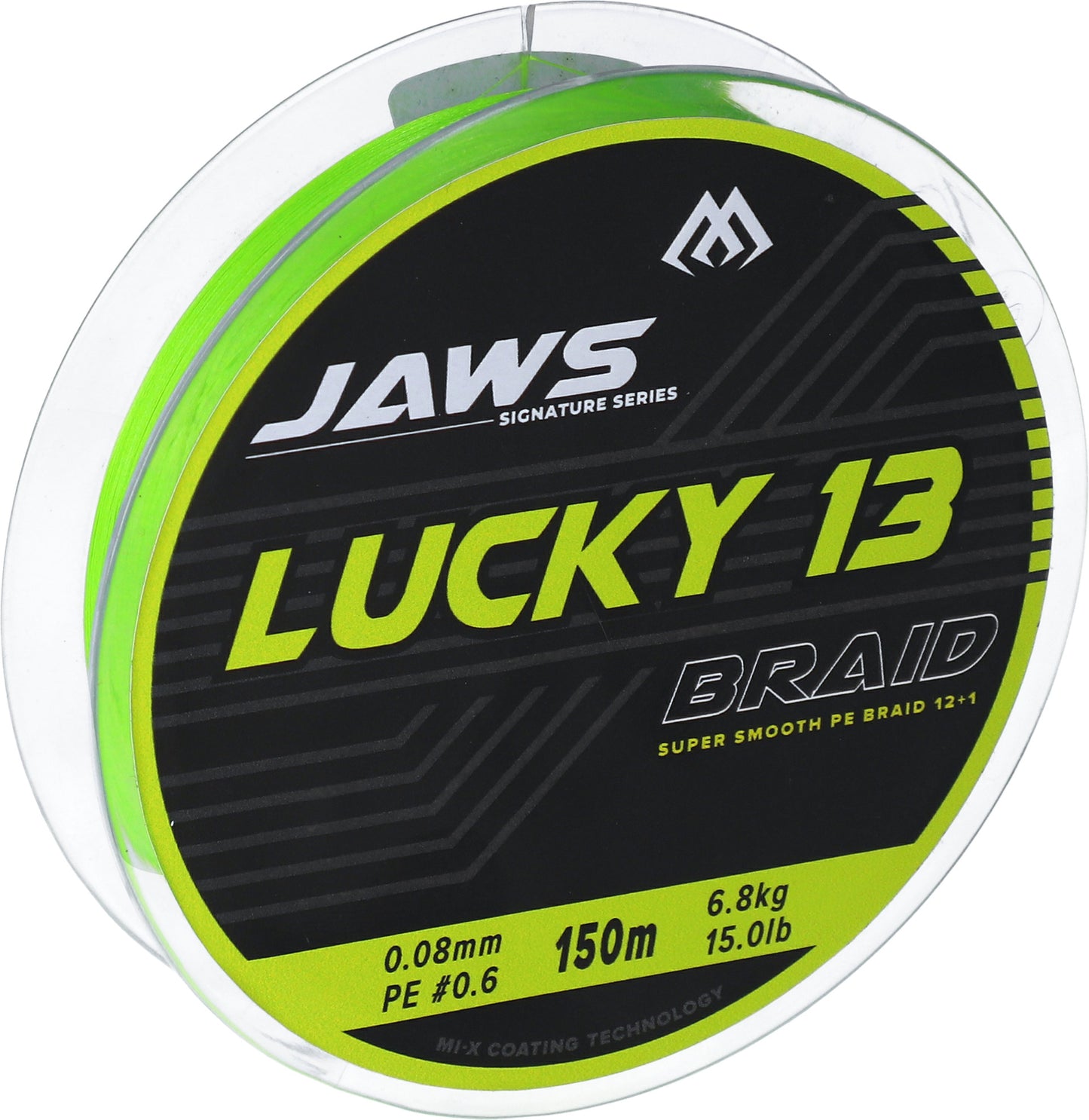 Mikado Geflochtene Schnürea - Jaws Lucky 13 - 0.18mm/15.0kg/150m - Fluo Zielona - 1 Spule
