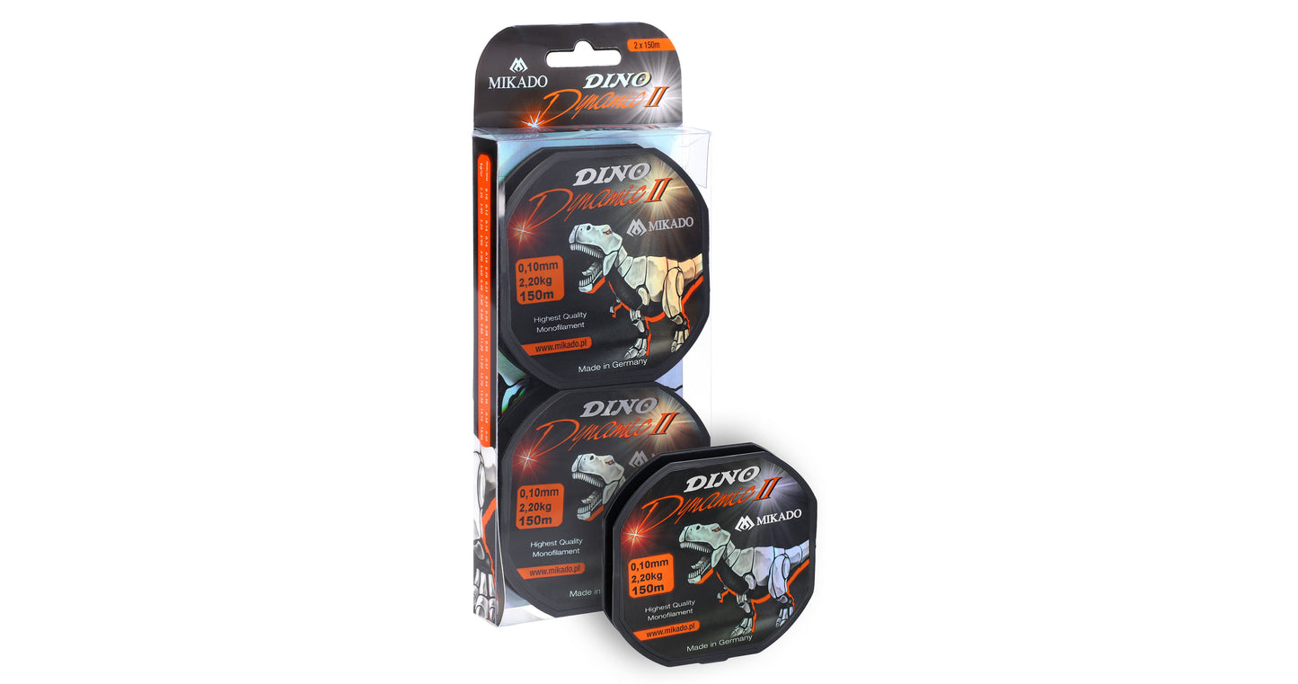 Mikado Schnur - Dino Dynamic Ii - 0.18mm/4.90kg/150m - 2 Spulen