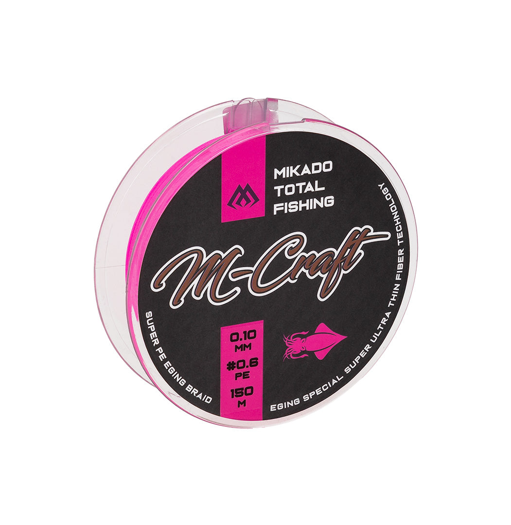 Mikado Geflochtene Schnur - M-Craft Egi Braid - 0.08mm/ PE#0.4 / 4.51kg /150m - Fluo 1 Spule