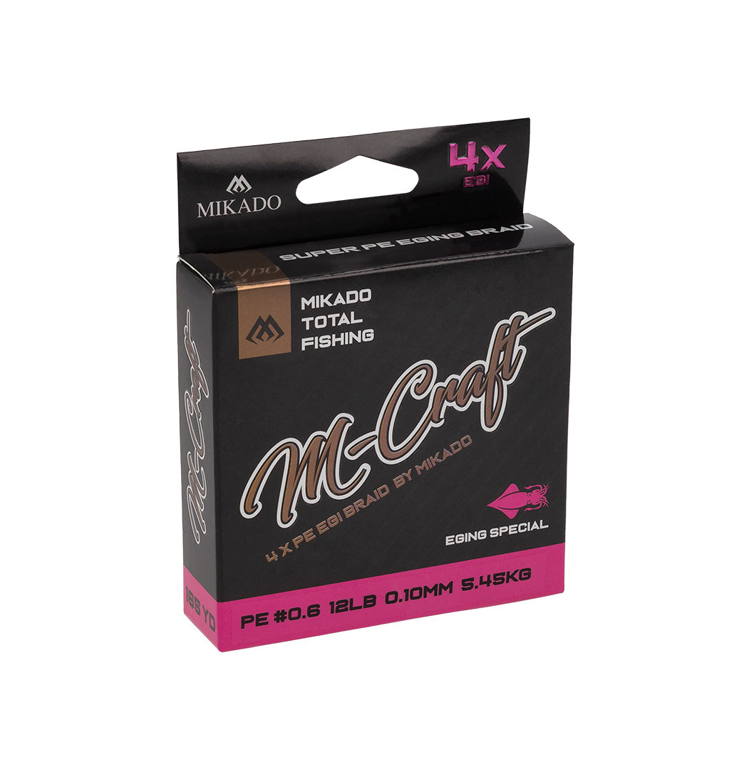 Mikado Geflochtene Schnur - M-Craft Egi Braid - 0.08mm/ PE#0.4 / 4.51kg /150m - Fluo 1 Spule