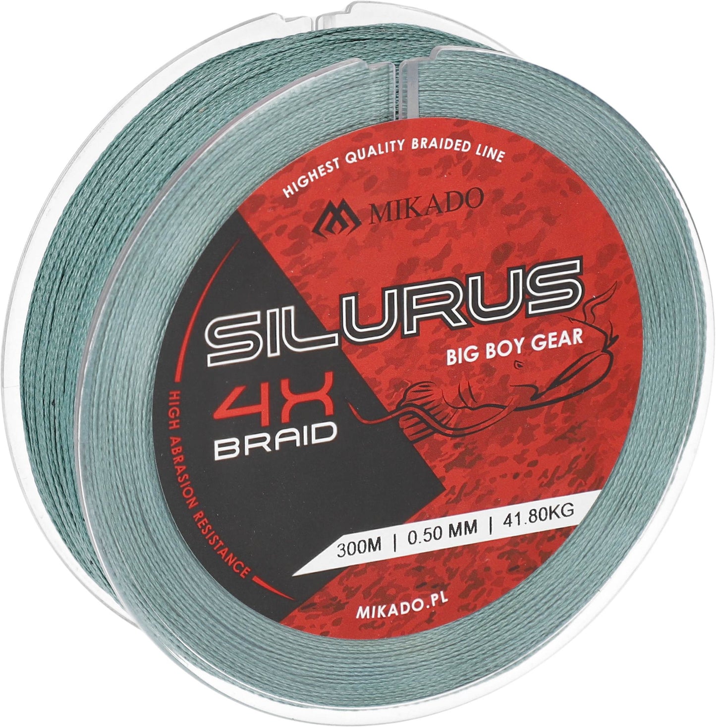 Mikado Geflochtene Schnüre - Silurus 4 X Braid - 0.45mm/37.40kg/300m - Grün - 1 Spule