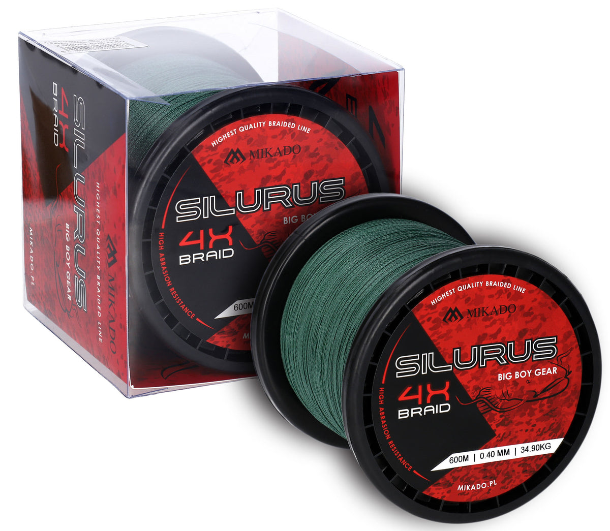 Mikado Geflochtene Schnüre - Silurus 4 X Braid - 0.50mm/41.80kg/600m - Grün - 1 Spule
