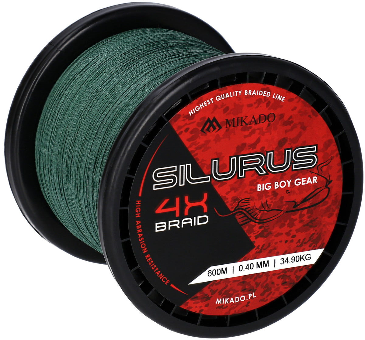 Mikado Geflochtene Schnüre - Silurus 4 X Braid - 0.35mm/33.40kg/600m - Grün - 1 Spule