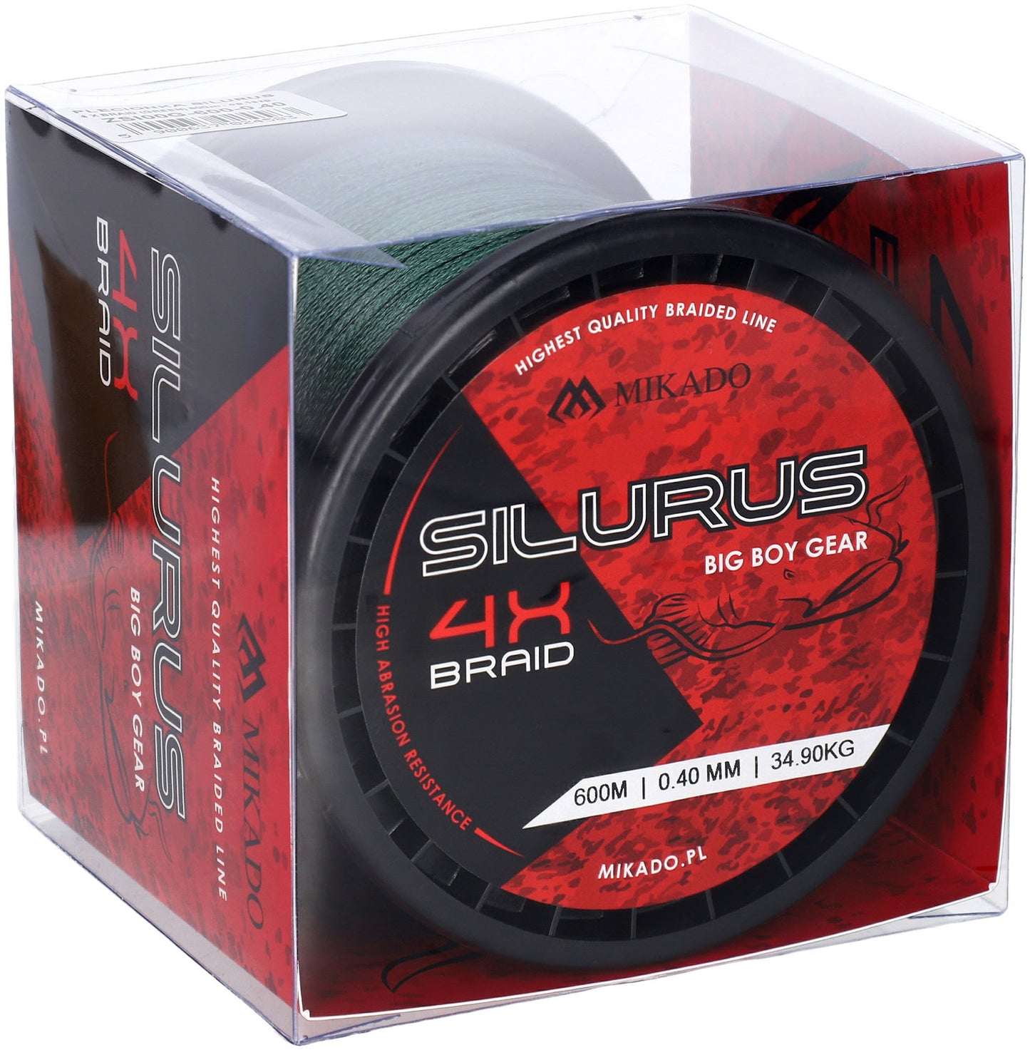 Mikado Geflochtene Schnüre - Silurus 4 X Braid - 0.35mm/33.40kg/600m - Grün - 1 Spule