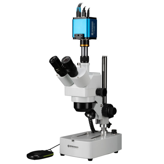 BRESSER Advance ICD 10x-160x Zoom-Stereomikroskop mit MikroCam PRO HDMI Autofocus Mikroskopkamera